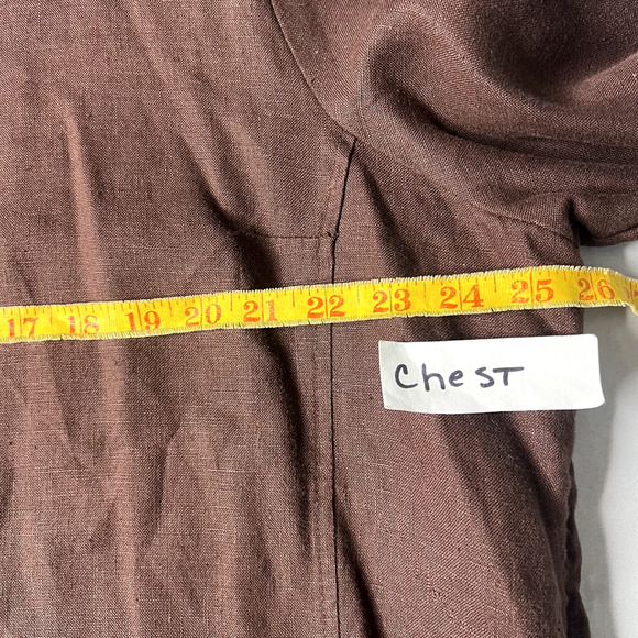 Vintage Night Studio Womens Size 20 Linen Brown Button Accents Blouse Tunic - Picture 11 of 16